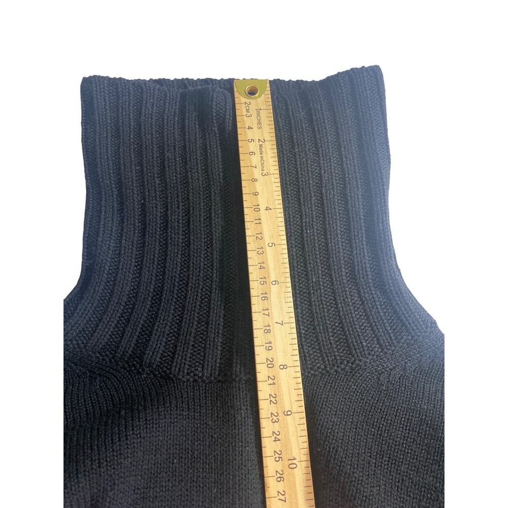 Banana Republic Turtleneck Sweater Women M Black Excellent Merino Wool Ribbed - Picture 8 of 9